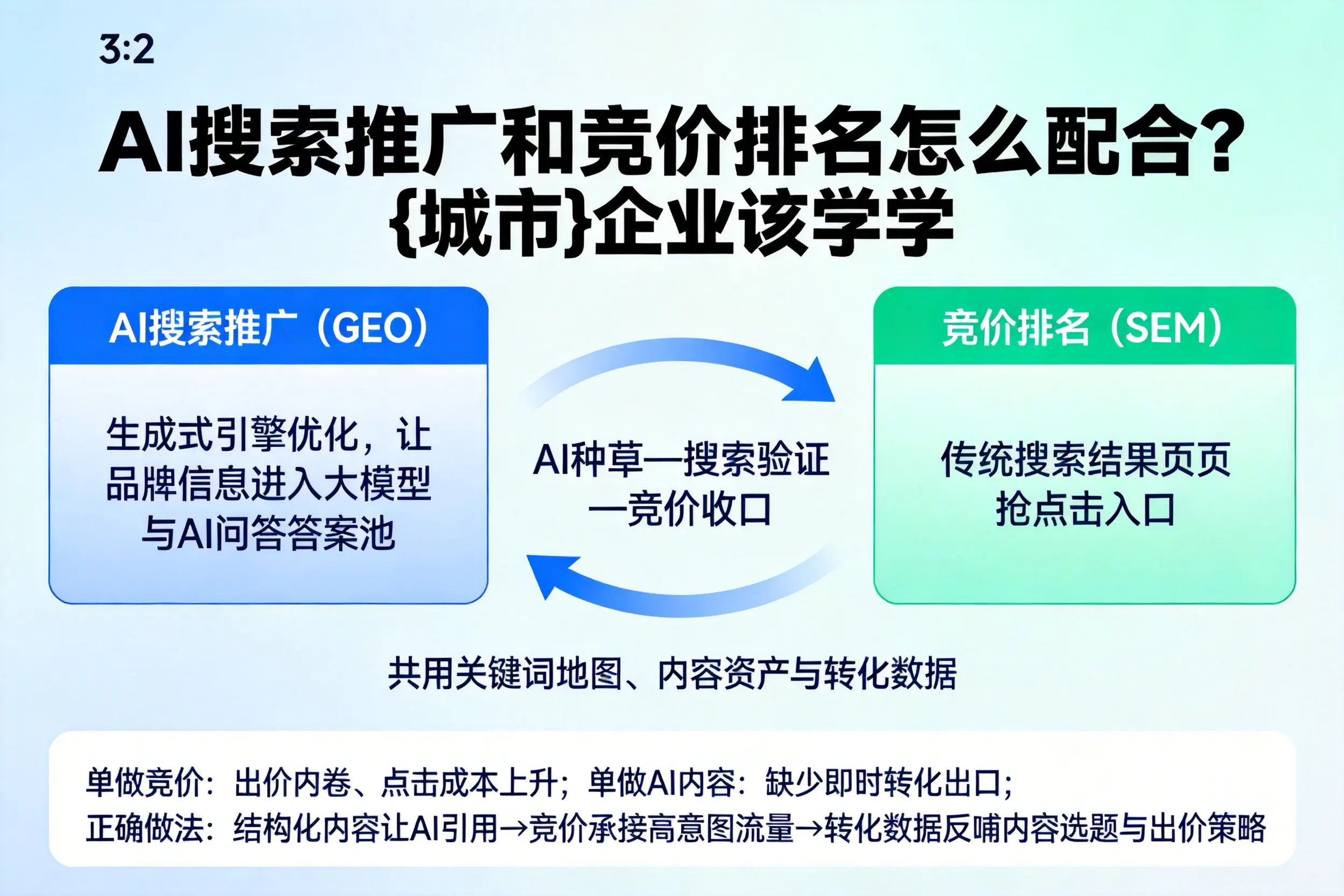 AI搜索推广和竞价排名怎么配合？龙岩企业该学学