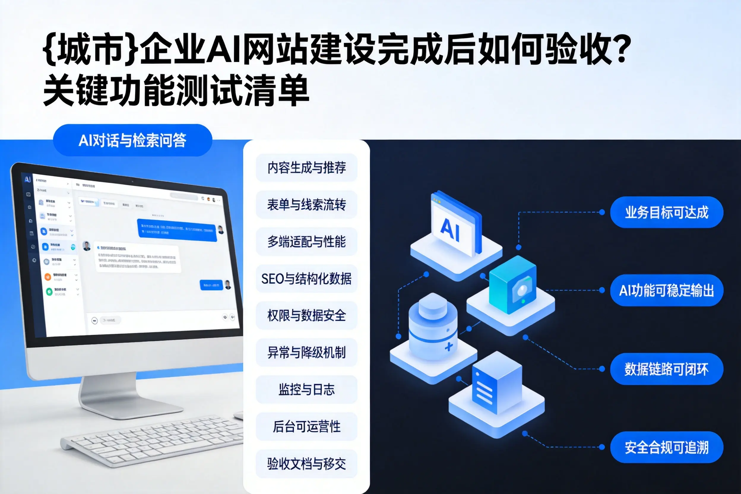 龙岩企业AI网站建设完成后如何验收？关键功能测试清单