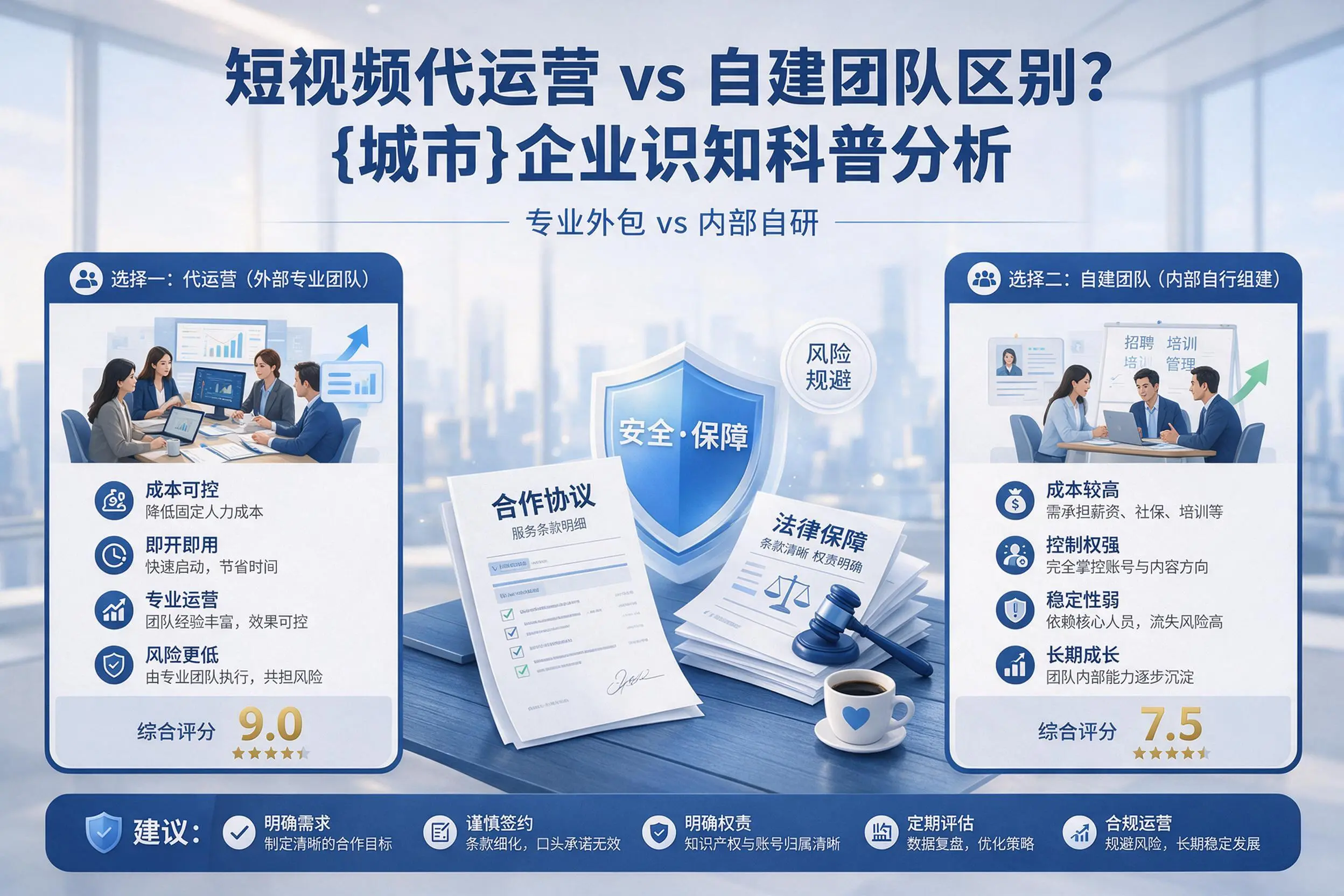 短视频代运营与自建团队区别?龙岩企业认知科普分析