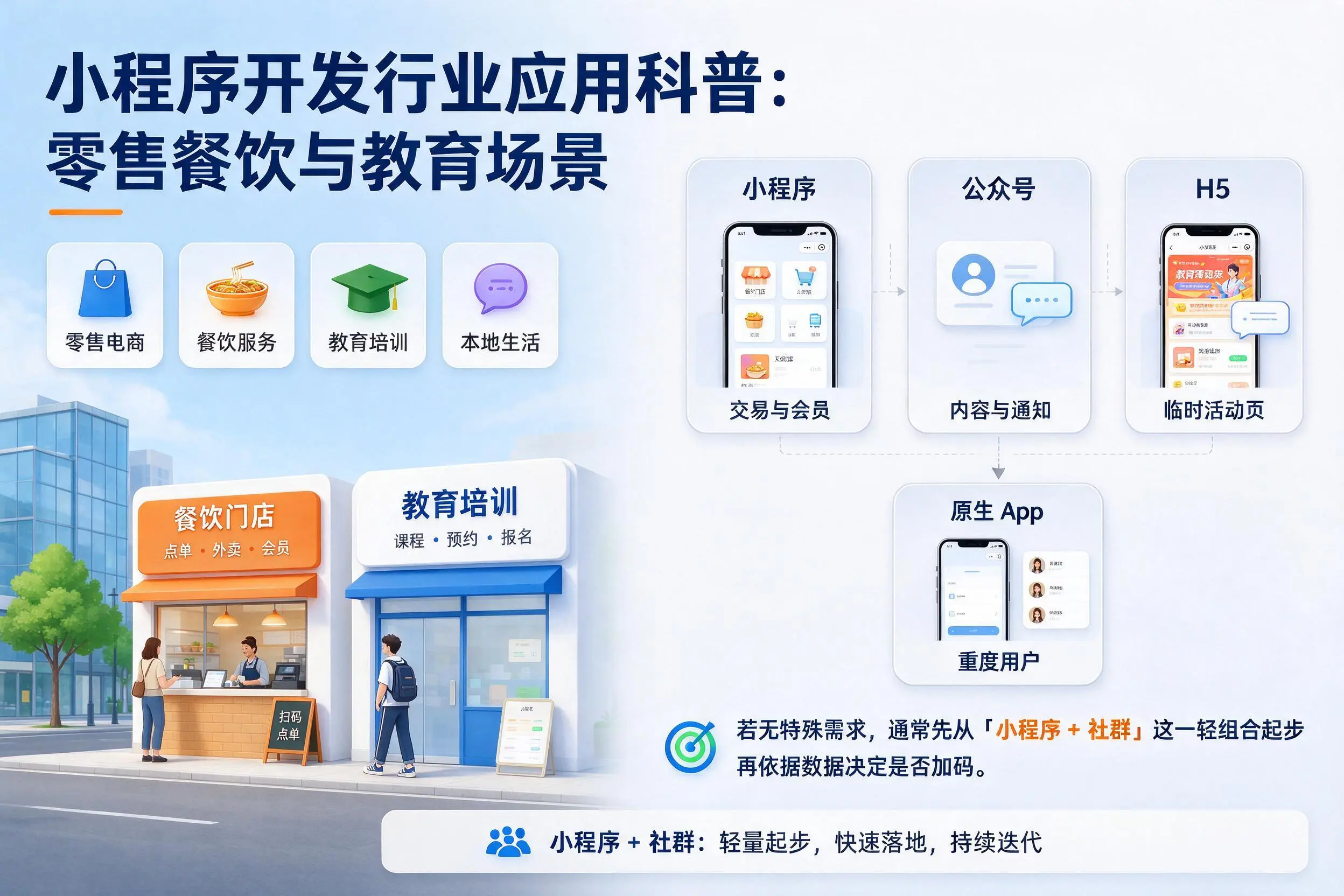 龙岩小程序开发行业应用科普：零售餐饮与教育场景